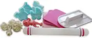 Cake Decorating Kit Set includes Fondant smoother Small rolling pin Cutters