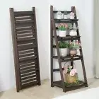 Foldable Ladder Shelf Storage Bookcase Bookshelf Plant Stand Corner Rack Baskets