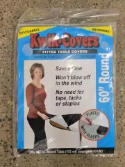 5 Pack - 60" Round Kwik-Covers, Black & White Checkered