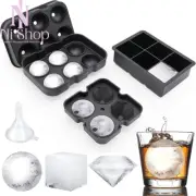 Silicone Ice Cube Trays & Lid Large Square Round Diamond Shape Reusable BPA Free