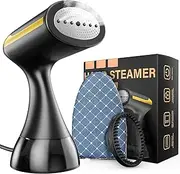 [Yewkoisl] Portable Handheld Clothes Steamer 1500W 20 Seconds Fast Preheating 300ml Water Tank Includes Dust Brush Head and Ironing Glove for Home and