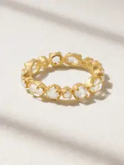 [Pippa Small] Pippa Small - Glimmer And Gleam 18-karat, Rainbow Moonstone And Diamond Ring - Gold - 7 7 Gold