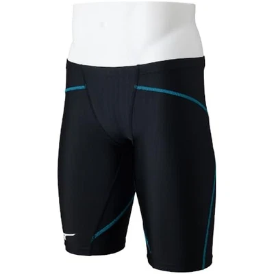 Mizuno Mens GX SONIC DUAL Half Spats Competition Swimsuit XS Black/Turquoise
