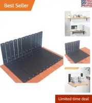 Elegant 4 Pack Black Metal Shelf Brackets, 5mm Thick - Perfect for Every Space