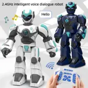 White Kid Toys Charge Remote Control Intelligent Gesture Voice Electric Robot Au