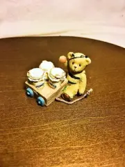 Cherished Teddies Tiny Treasured Bear As Bee With Wagon 2002 #104861 NIB