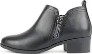 [Soda] “ZAYNE” ~ Women Round Toe Elastic Side Gore Side Zipper Pull Tab Low Heel Ankle Boot Bootie