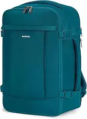 [ECOHUB] Ryanair Cabin Bag 40x20x25 Underseat Travel Bag 13 Pockets Hand Luggage Backpack Recycled PET Eco Friendly Rucksack for Women & Men Carry on Bag with USB Port, 20L