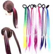 Girls Elastic Hair Braids Wig Ponytail Band Wig Hair Extensions Band For Kids
