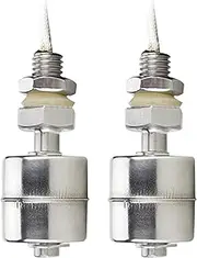 Float Valve 2Pcs 0-220V Temperature Resistant Stainless Steel Float Switch Automatic Replacement Water Level Sensor for Water Tank/Tower, Swimming Pool Valve