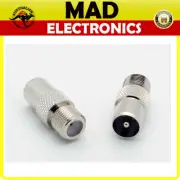 F Type Female socket to PAL Male Plug Digital TV Antenna Aerial Coax Adaptor