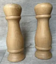 Banton by Vic Firth Salt & Pepper Shaker 6.5” Natural Wood Kitchenware NEW