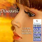 1.9mm Real i Diamond Solitaire Lip Labret Nose Screw Piercing Pin Stud Ring 14k