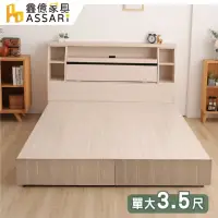 在飛比找momo購物網優惠-【ASSARI】本田房間組二件 插座床箱+6分床底(單大3.