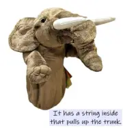 NEW Folkmanis Elephant Stage Puppet Plush w Moving Trunk Stuffed Animal 12 Inch