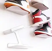 Mobilefox Sneaker Wall Mount Shoe Holder Shelf Floating Wall Holder Shoe Rack Display White