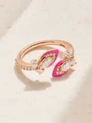 [Kamyen] Kamyen - 18-karat Rose Gold, Diamond And Enamel Ring - Pink - 6 6 Pink