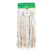 JANICO 3016 White #16 Cut End Mop Head with Green Band 12/cs