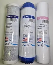Water Filter / RO Replacement Set of 3 Pre-Filters: Sediment , GAC , CTO 10" -tv