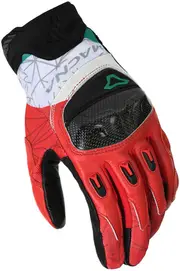 Macna Rocco Motorcycle Gloves, black-red, Size L for Men Black Red