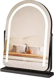 Vanity Mirror with Lights,LED Makeup Mirror, Dimmable 3-Color Modes, 360° Rotation, Perfect for Bathroom & Desk, Ideal for Women & Beauty Lovers(Black,Large)