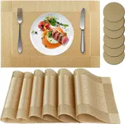 Set of 6 rectangular placemats, heat and dirt resistant, anti-slip, easy to clean, indoor/outdoor use (45 X 30 cm)