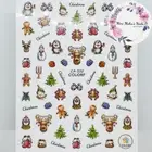 Christmas Stickers Xmas Animals Reindeer Snowmen Trees Nail Art Design CA332