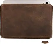 CataPurus Top Grain Leather 8.3" Slim Tablet Protective Case, Solid Minimalist Vintage Design, Fully Handmade, Compatible with 8.3" iPad Mini 6 iPad Mini 7.9" & Other Tablets, Coffee 8.3 Inch
