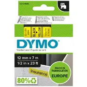 DYMO D1 Label Tape 12mm x 7m Black on Yellow