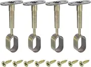 uxcell 4 Pcs Oval Closet Shelf Bracket Rail, Wardrobe Rod Tube Support Bracket Height Adjustable, Full Though Pipe Holder Socket Bracket with Screws for Cabinet Wardrobe Bronze