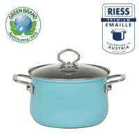 在飛比找momo購物網優惠-【Riess】奧地利國寶陶瓷琺瑯湯鍋24CM(水晶藍)