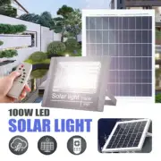 100W LED Solar Light Street Flood Sensor Remote Outdoor Garden Security Lamp