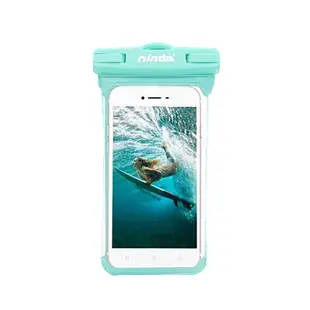 NISDA 無邊框全景式 6吋以下手機防水袋 防水等級IPX8 for iPhone SE2/11 Pro/8 Plus/X/7 Plus/華為P20-藍色