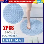 2PCS Shower Mat Bath Soft Quick-drying 55cm Large Non Slip Rubber Sucker Bathtub
