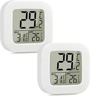 Niome 2Pack Indoor Thermometers Digital Portable Mini Temperature Monitor Celsius Fahrenheit Switch MAX MIN Temp Record for Home, Greenhouse, Baby Room