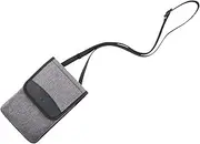 KIWIFOTOS Travel Cell Phone Holster Belt Pouch, iPhone Holder Bag Case with Shoulder Strap & Belt Loop for Smartphone Power Bank Memory Card Charger Cable Passport ID Card