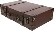 KOMBIUDA Retro Fashion Trunk Suitcase British Style Storage Box Small Portable Case for Travel Storage
