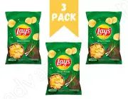 LAYS Green Onion Potato Chips Crisps 130g - 3 Pack Snack