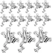 [EXAOMBLE] Metal Charms Frog Pendant 50pcs Frog Charms for Jewelry Diy Antique Style Necklace Pendants