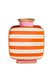Jonathan Adler Portofino Square Vase in Orange /White Stripes at Nordstrom One Size Orange/White Stripes