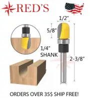 REDS Y75005-4 - 1/2" Diameter Round Nose w/ bearing Router Bit 1/4" Shank