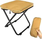 Camping Stool, 28.5 cm, Portable Chair, Foldable with Storage Bag, Footstool, Outdoor, Mini Folding Stool, Lightweight Seat, Folding Stool for Hiking, Fishing, Barbecue, Beach (Khaki)