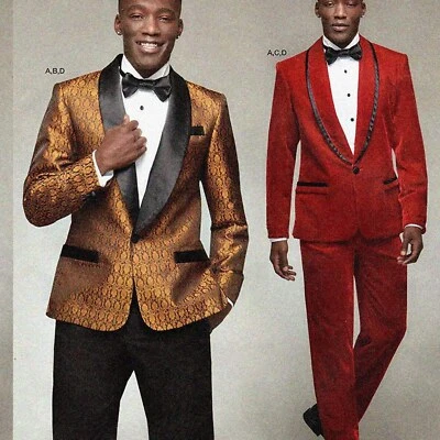 DapperStitch Men's Tuxedo Set: Jackets, Pants & Bow Tie (Size 34-42)