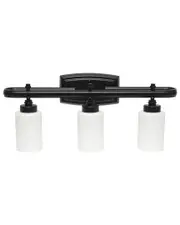 Lalia Home 23.5in Essentix Contemporary 3-Light Wall Mounted Fixture with Rectangle Backplate