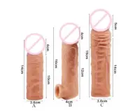 14-16-20 CM Reusable Penis Extender Penis Enlarger Realistic Penis Sleeves