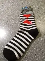 Davco Striped With Hearts Socks Fits 9 -11 RN74547