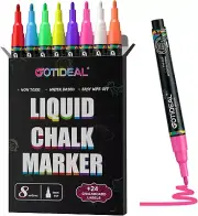 Chalk Markers, Extra Fine Tip Washable Chalkboard Pens, Car Window Markers, for