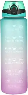 1L Water Bottle Motivational Drink Flask With Time Markings BPA Free Leak-Proof Drink Flask Ideal for Sport Gym
