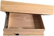 Wall Mounted Floating Shelf with Compartment for Small Space Storage, Wood Color, as described
