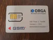 Test card ORGA GSM Phase 2 TestSIM Standard 1 phone card